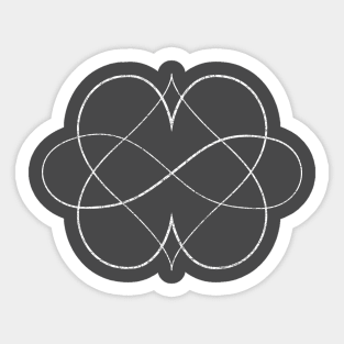 Poly Double Heart Symbol - Thin Etched Sticker